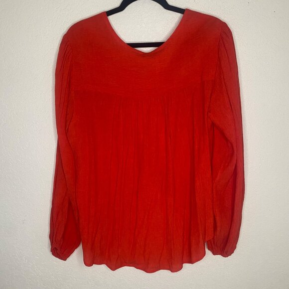Free People Check On It Wrap Top Womens SM Red Casual Boho Holiday - Picture 3 of 9